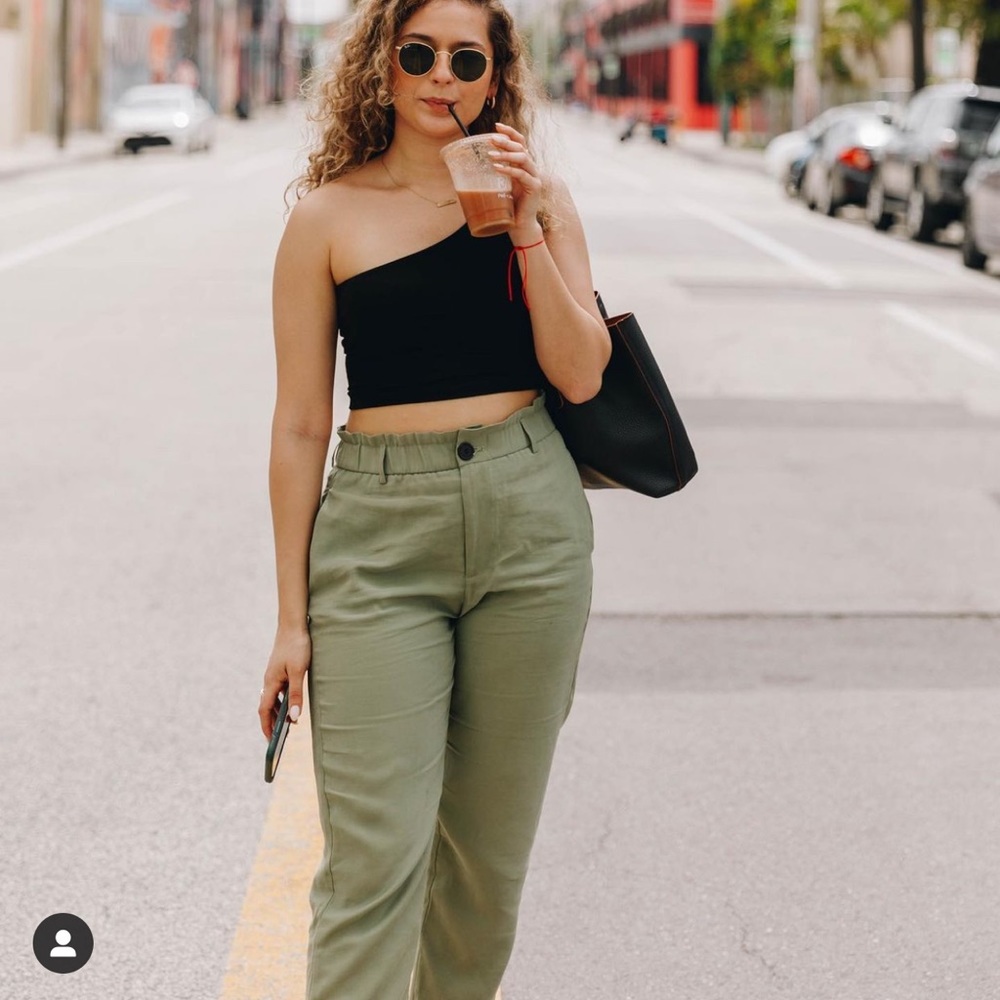 Green Zara chinos